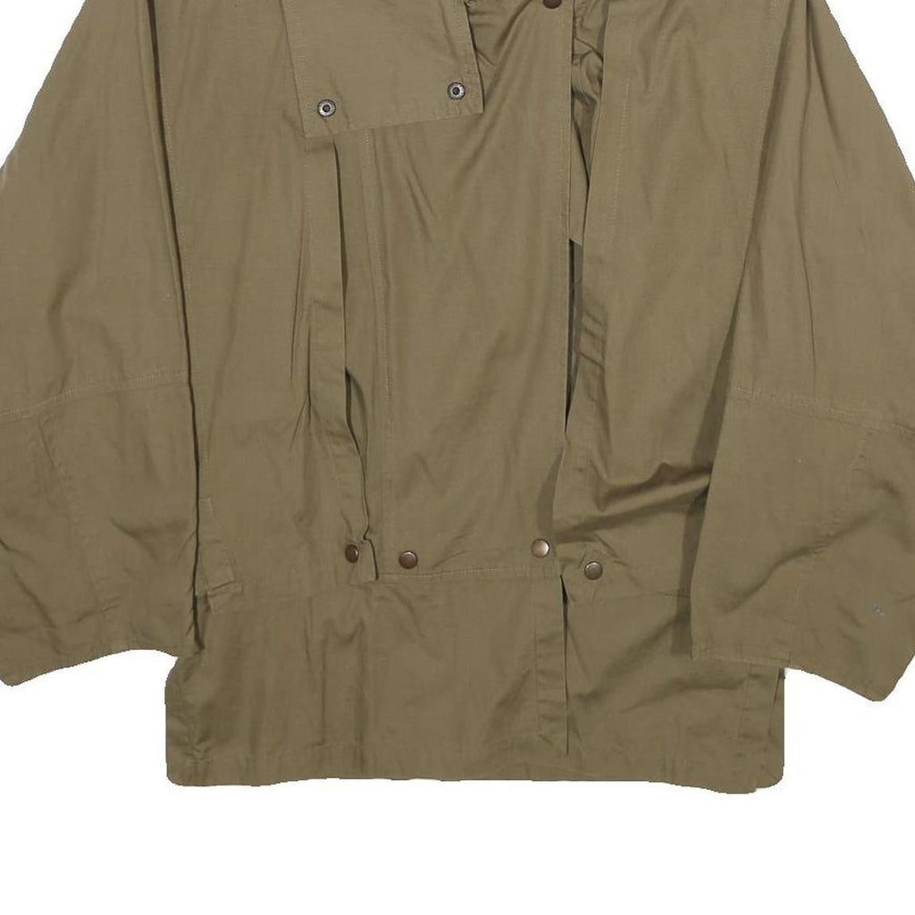 SAMPA SOUND Womens Beige Cotton Button Jacket UK 10 Plain Classic Relaxed Fit