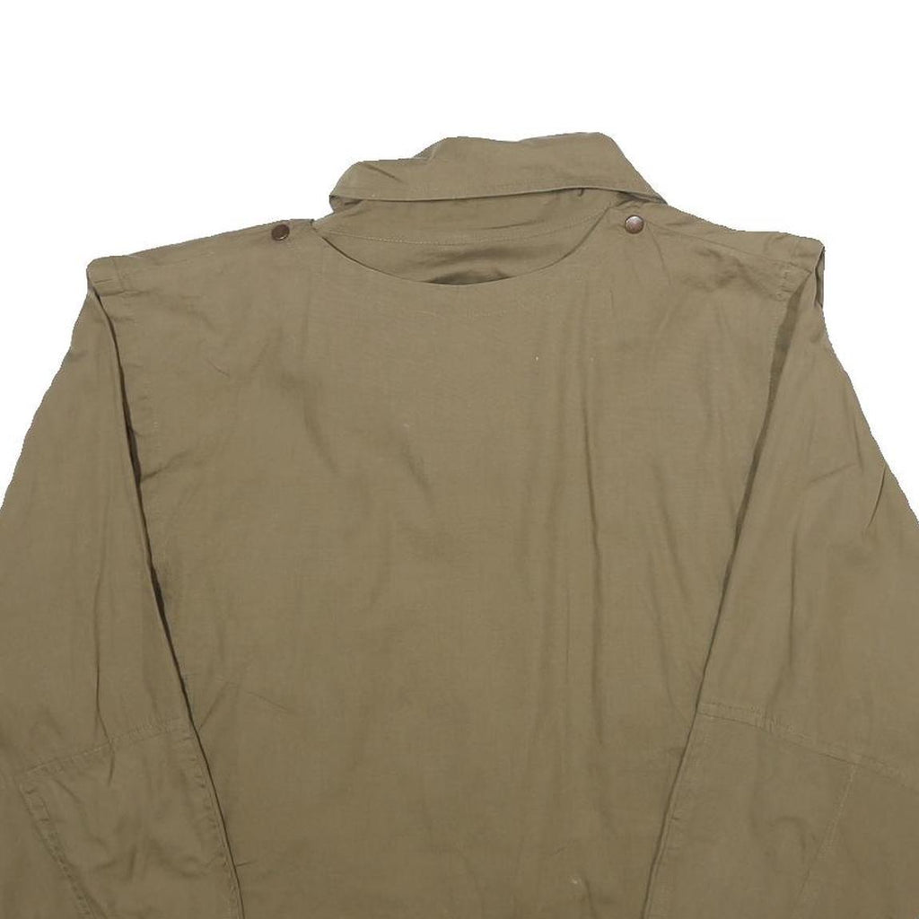 SAMPA SOUND Womens Beige Cotton Button Jacket UK 10 Plain Classic Relaxed Fit