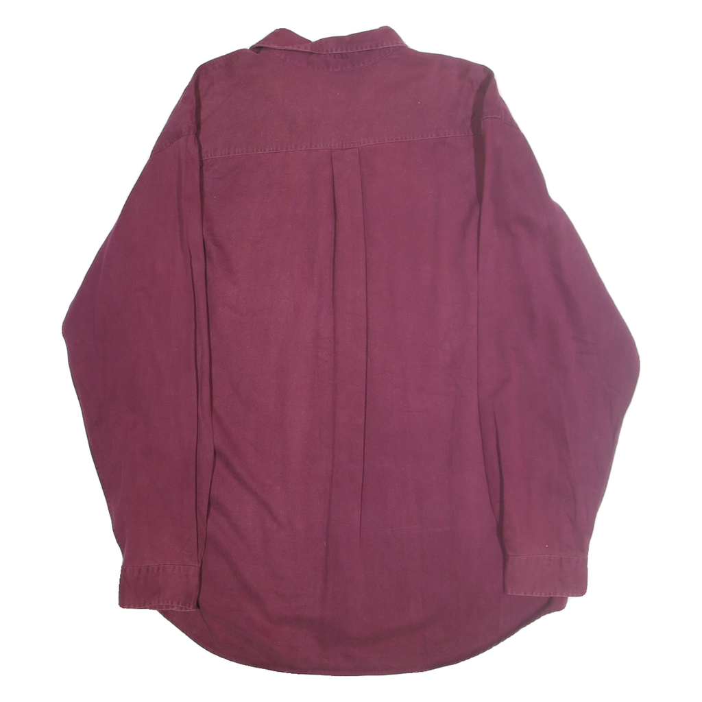 CAMBRIDGER CLASSICS Mens Maroon Casual Shirt XL Button Front Chest Pocket