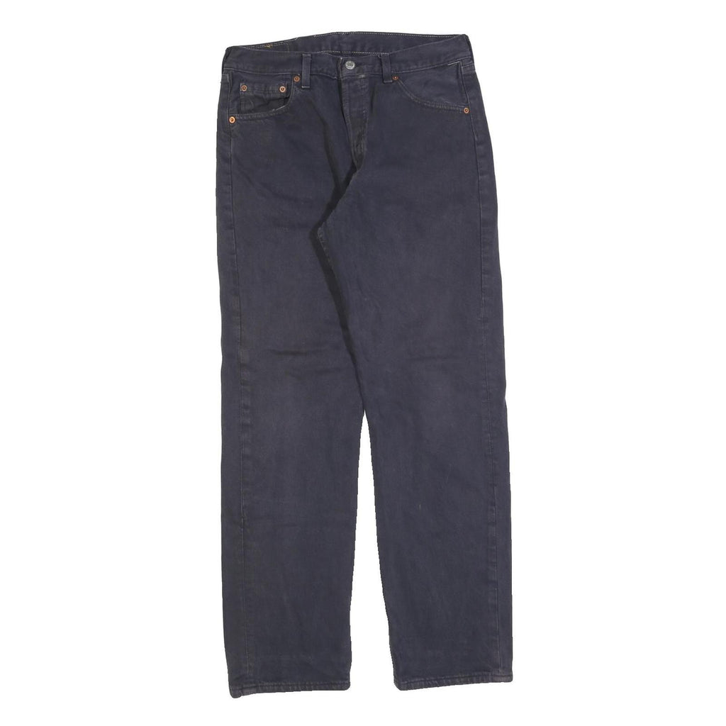 LEVI'S 501 Mens Jeans Black Regular Straight Denim W30 L32 Classic Button Fly