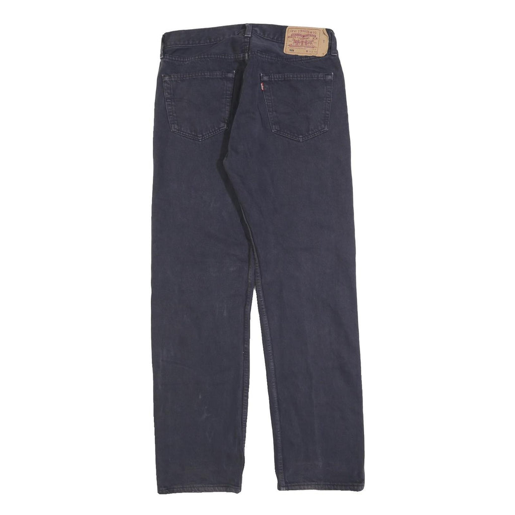 LEVI'S 501 Mens Jeans Black Regular Straight Denim W30 L32 Classic Button Fly