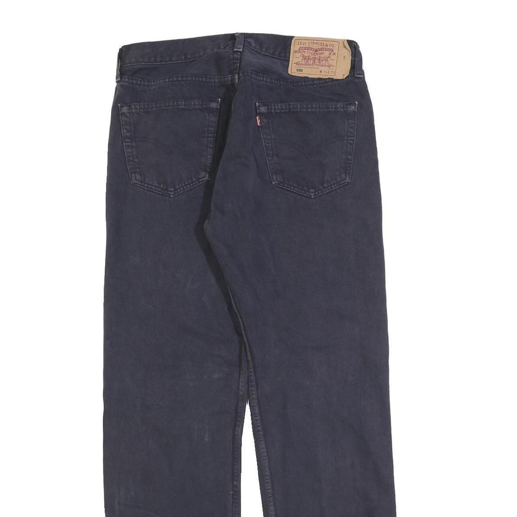 LEVI'S 501 Mens Jeans Black Regular Straight Denim W30 L32 Classic Button Fly