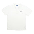 REEBOK Mens White Short Sleeve Plain Polo Shirt L Cotton Casual Basic