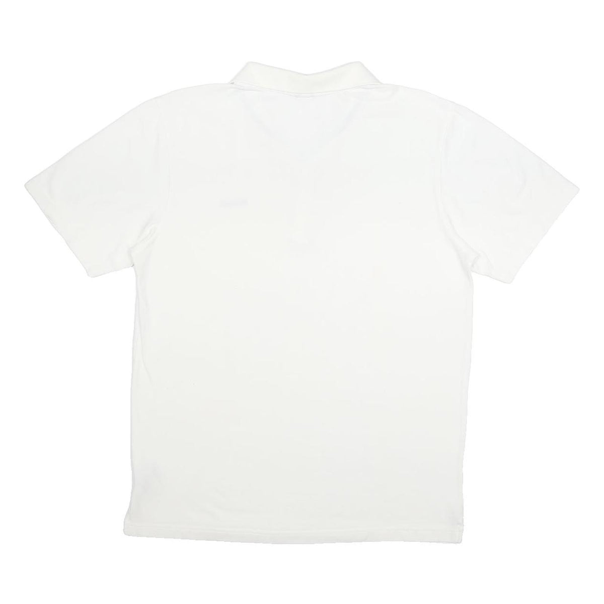 REEBOK Mens White Short Sleeve Plain Polo Shirt L Cotton Casual Basic