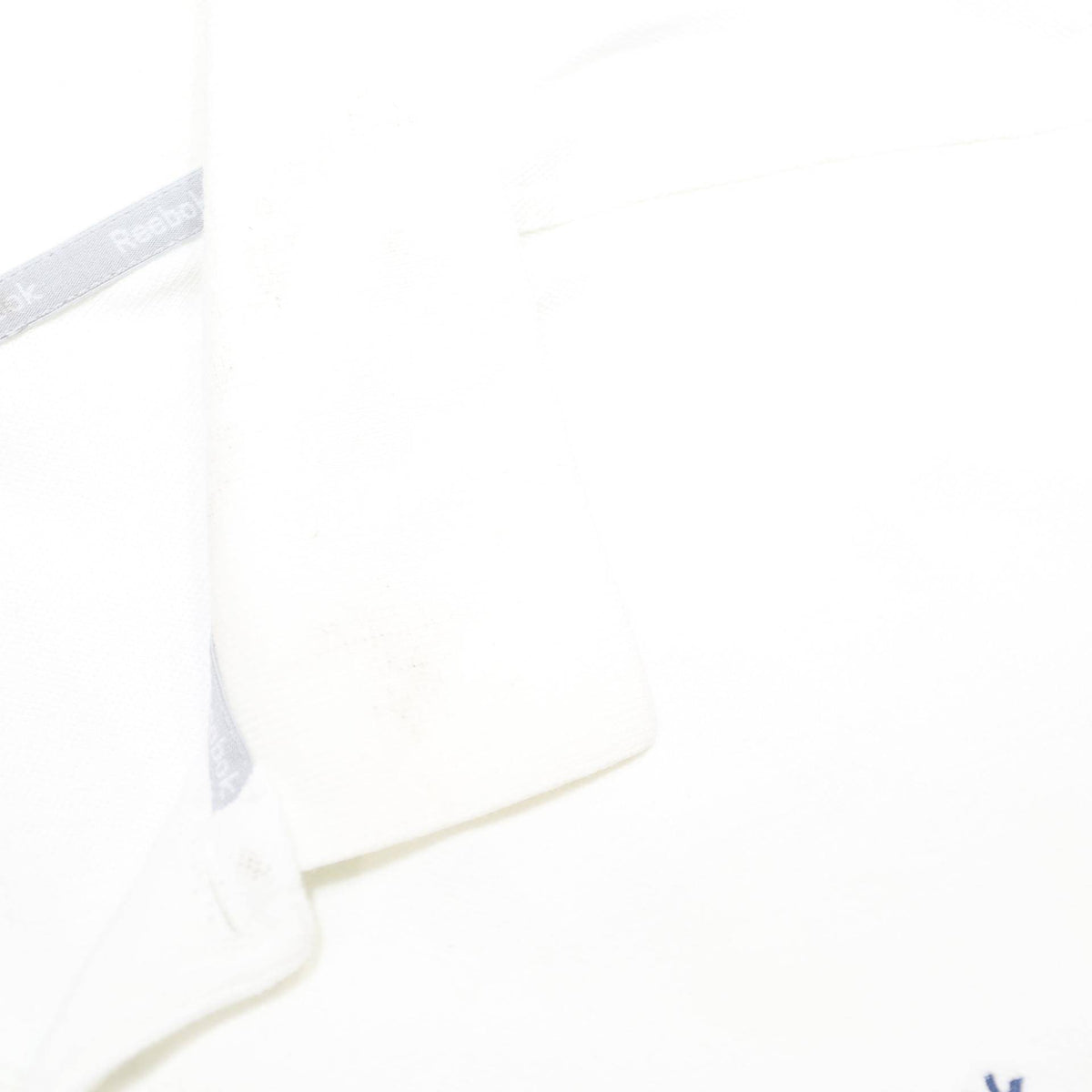 REEBOK Mens White Short Sleeve Plain Polo Shirt L Cotton Casual Basic