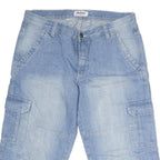 JOH BANER Mens Shorts Blue Casual Cargo Cotton M W34 Comfortable Durable