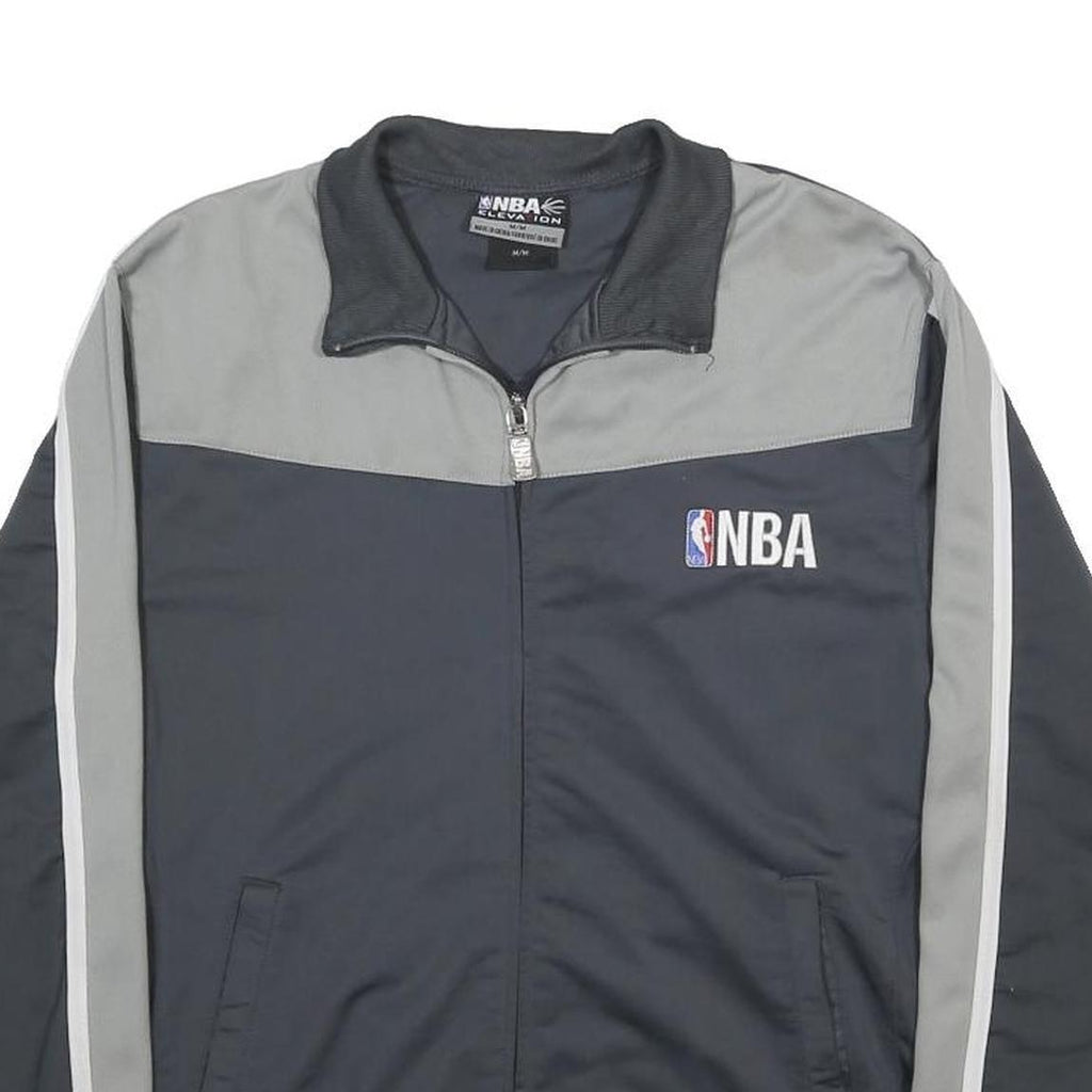 NBA Mens Black & Grey Zip Up Polyester Track Jacket M Sportswear