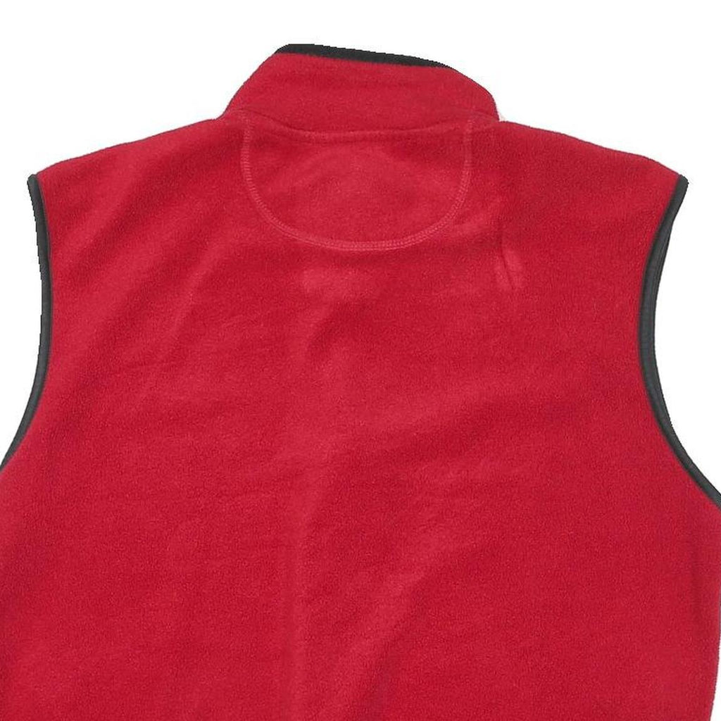 CHAMPION Mens Red Fleece Vest L Polyester Blend Zip Plain Warm Casual