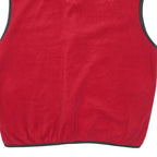 CHAMPION Mens Red Fleece Vest L Polyester Blend Zip Plain Warm Casual