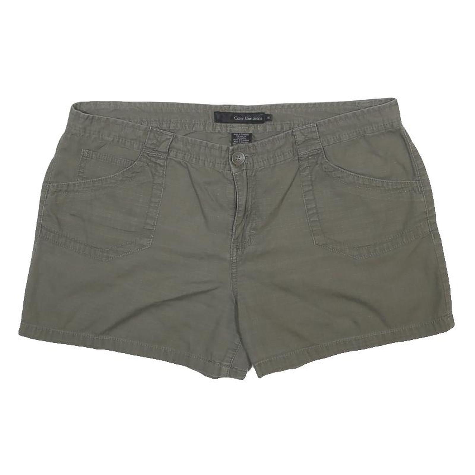 CALVIN KLEIN JEANS Womens Shorts Green Casual Plain L W36 Summer Comfort