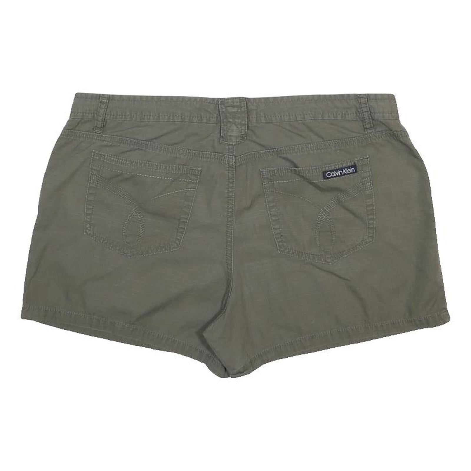 CALVIN KLEIN JEANS Womens Shorts Green Casual Plain L W36 Summer Comfort