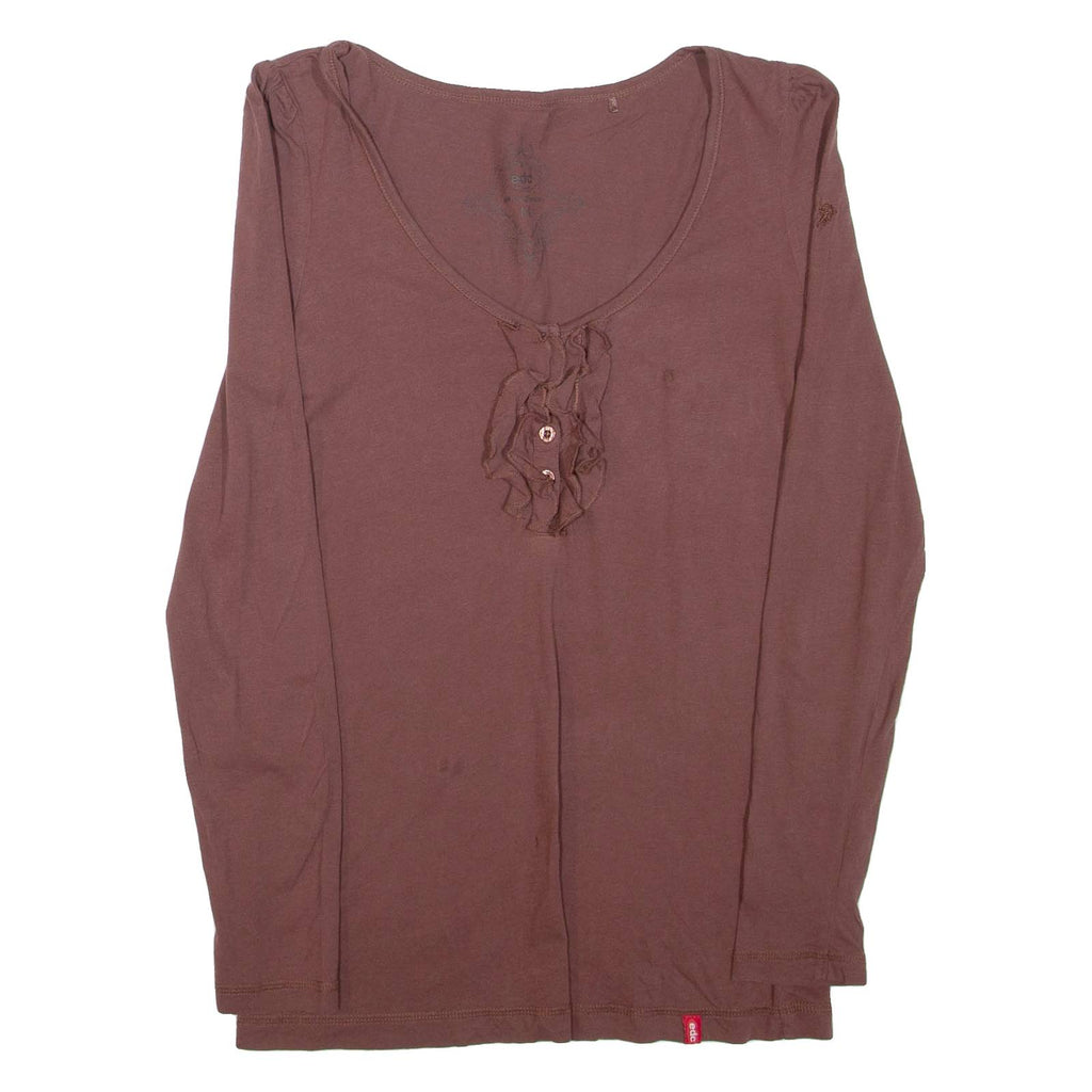 EDC Womens Top Brown Long Sleeve M