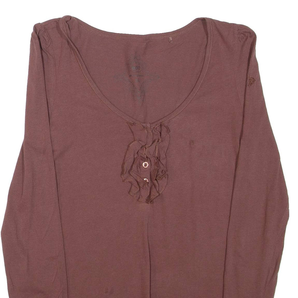 EDC Womens Top Brown Long Sleeve M