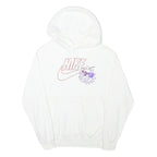 NIKE Mens White Hoodie S Cotton Blend Pullover Drawstring Pocket Casual