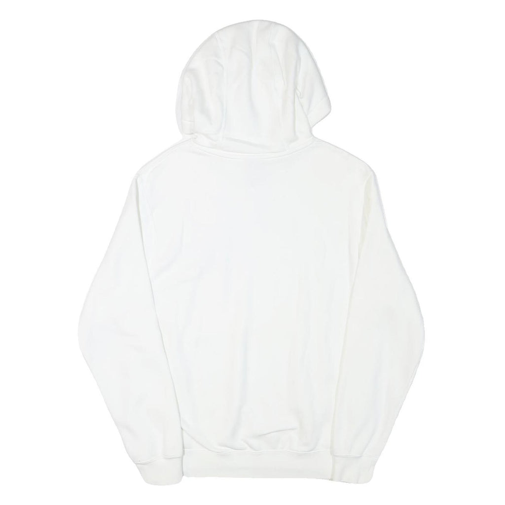 NIKE Mens White Hoodie S Cotton Blend Pullover Drawstring Pocket Casual