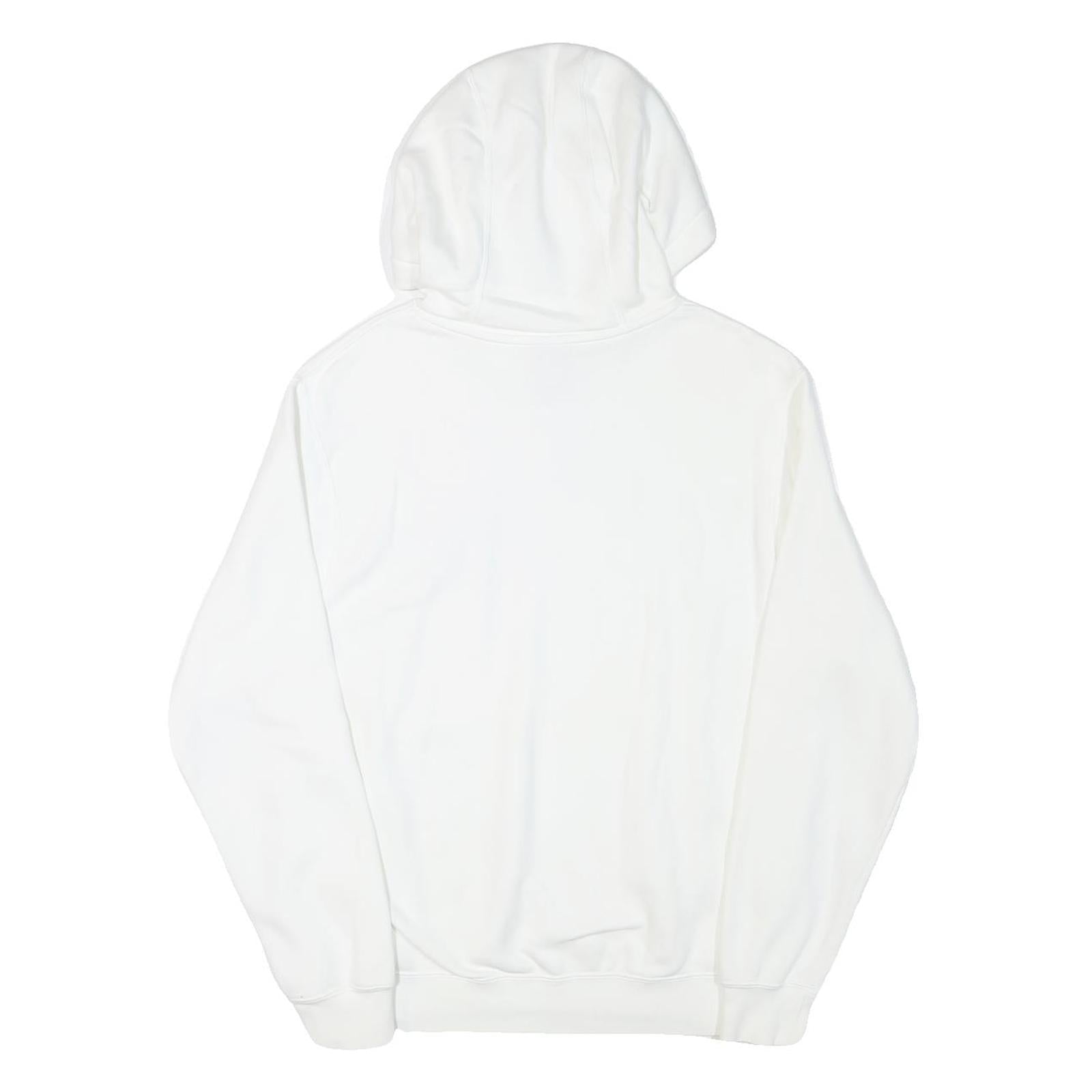 NIKE Mens White Hoodie S Cotton Blend Pullover Drawstring Pocket Casual