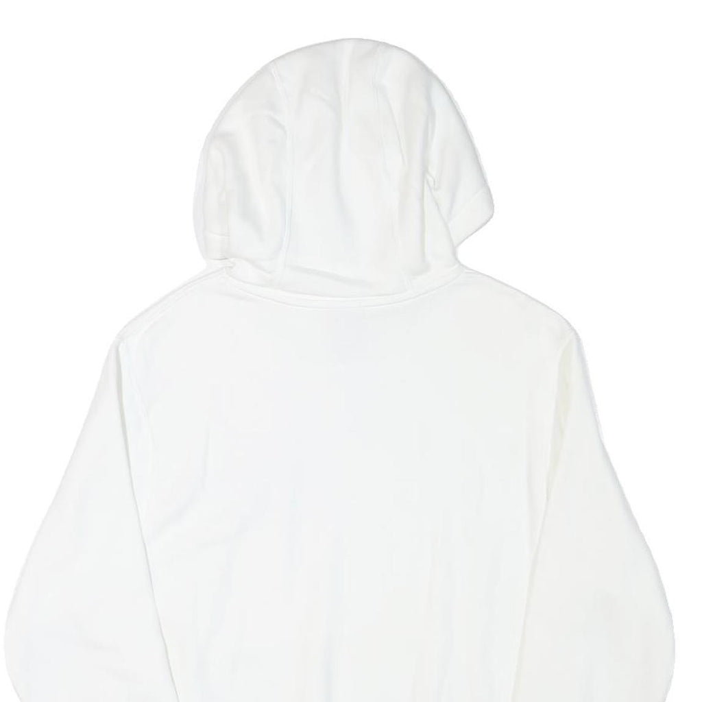 NIKE Mens White Hoodie S Cotton Blend Pullover Drawstring Pocket Casual