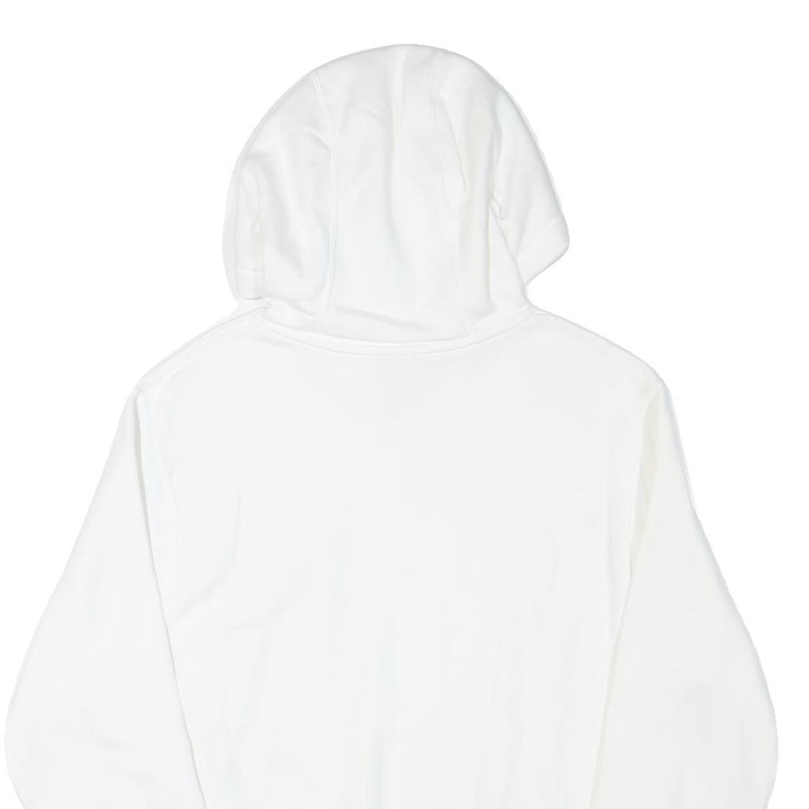 NIKE Mens White Hoodie S Cotton Blend Pullover Drawstring Pocket Casual