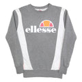 ELLESSE Womens Grey Sweatshirt Cotton Blend Crew Neck UK 10 Logo Print Casual