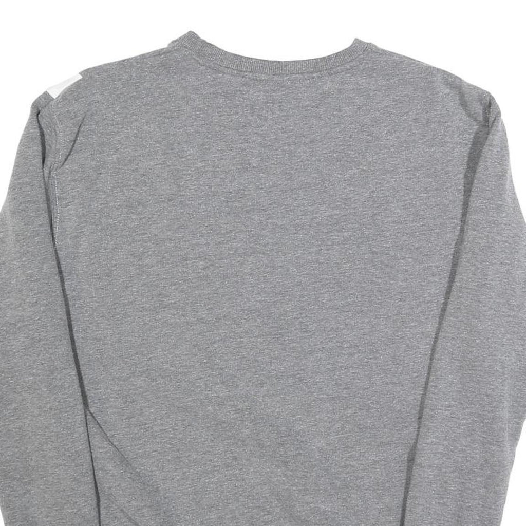 ELLESSE Womens Grey Sweatshirt Cotton Blend Crew Neck UK 10 Logo Print Casual