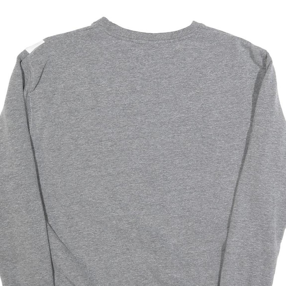 ELLESSE Womens Grey Sweatshirt Cotton Blend Crew Neck UK 10 Logo Print Casual