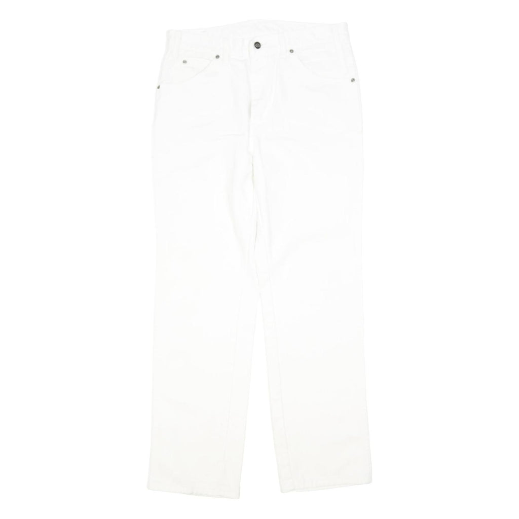 DICKIES Womens Regular Fit White Cotton Blend Jeans W32 L30 Button Closure