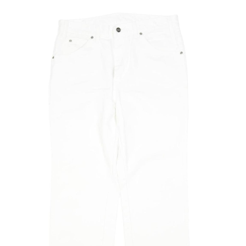 DICKIES Womens Regular Fit White Cotton Blend Jeans W32 L30 Button Closure