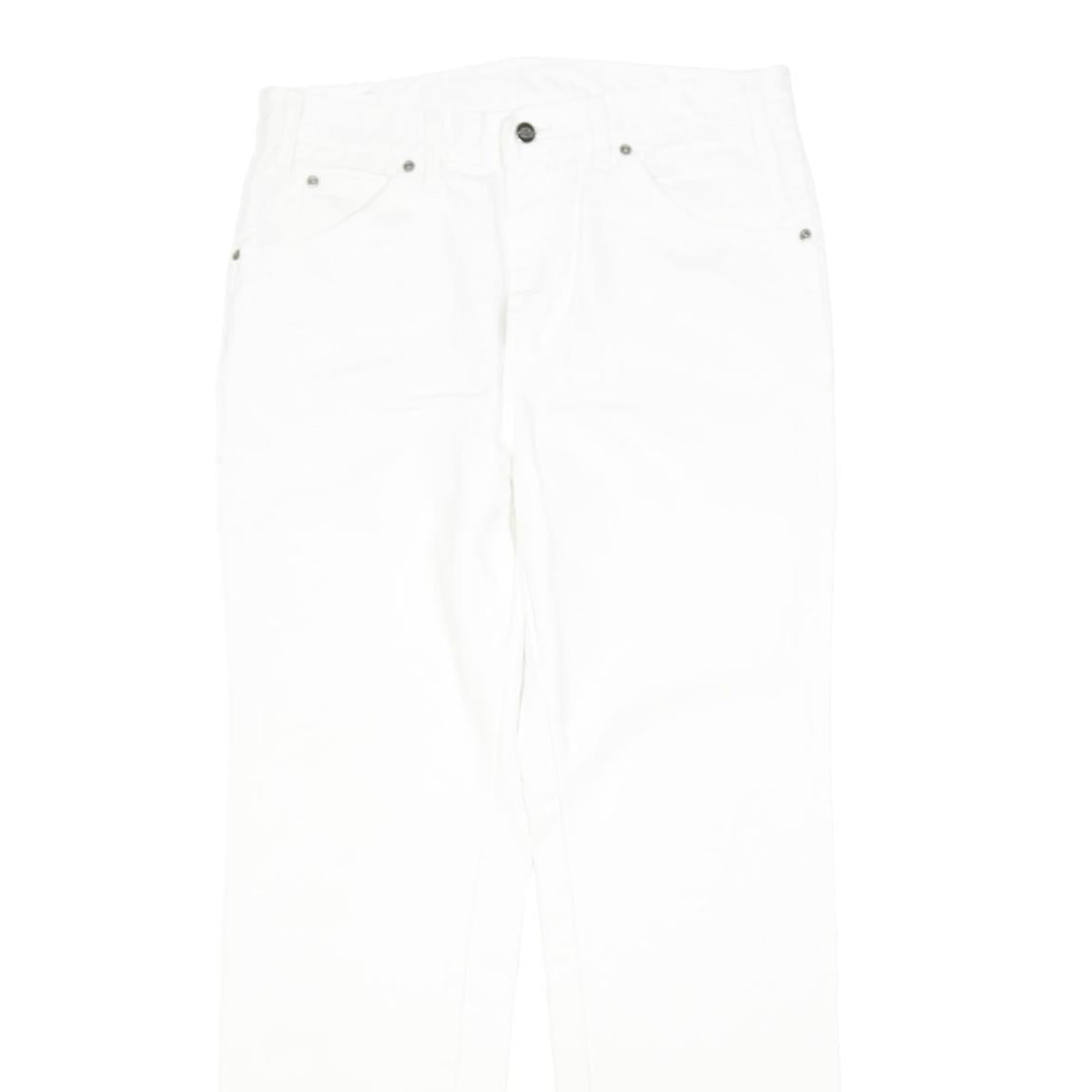 DICKIES Womens Regular Fit White Cotton Blend Jeans W32 L30 Button Closure