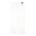 DICKIES Womens Regular Fit White Cotton Blend Jeans W32 L30 Button Closure