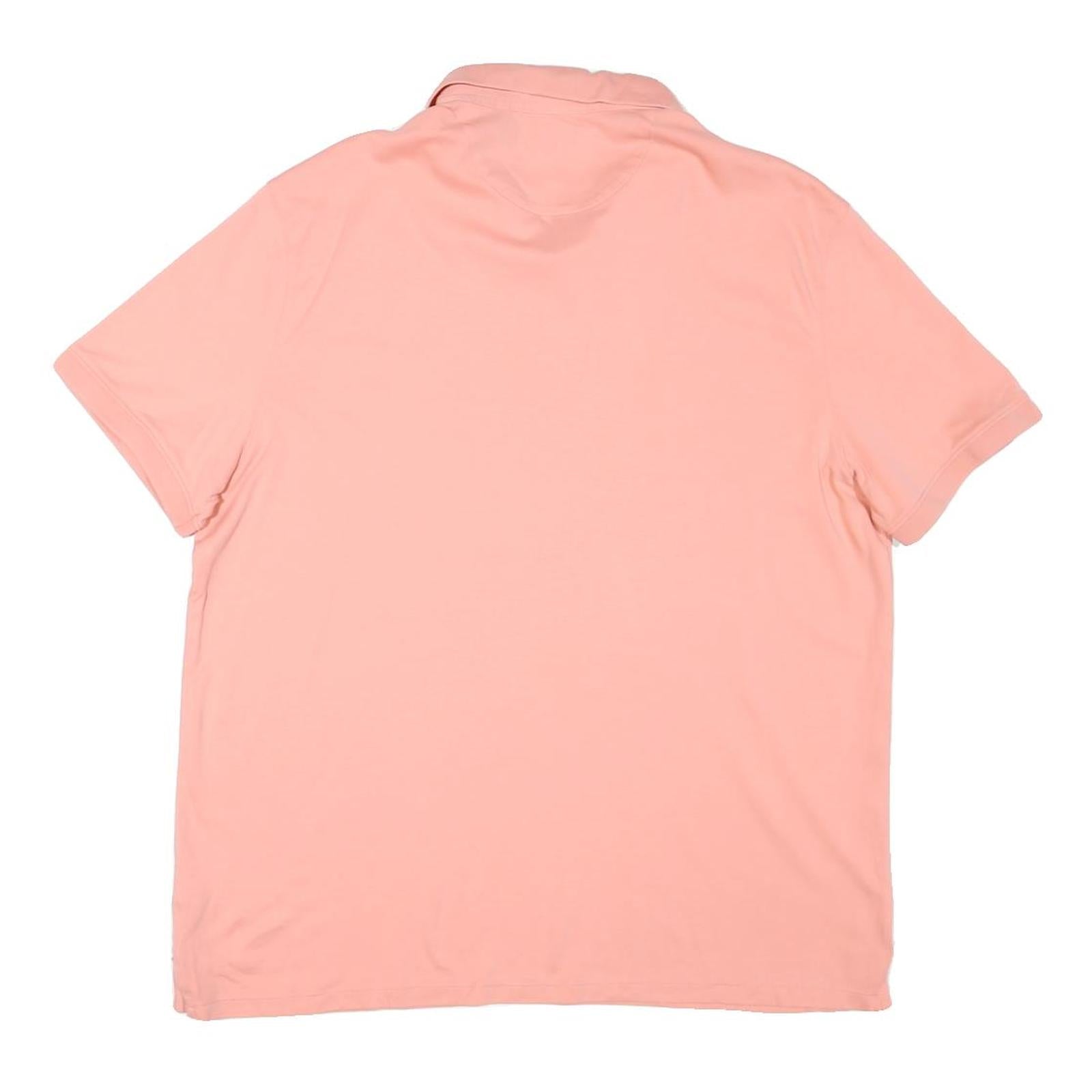 CALVIN KLEIN Mens Pink Short Sleeve Plain Polo Shirt XL Cotton Blend Casual