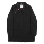 TOMMY HILFIGER Womens Black Wool Blend Jacket S Zip Classic Outerwear