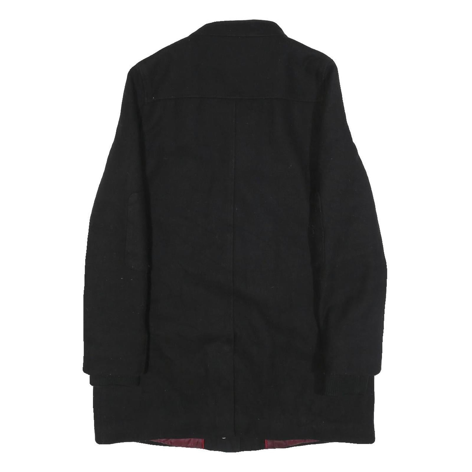 TOMMY HILFIGER Womens Black Wool Blend Jacket S Zip Classic Outerwear