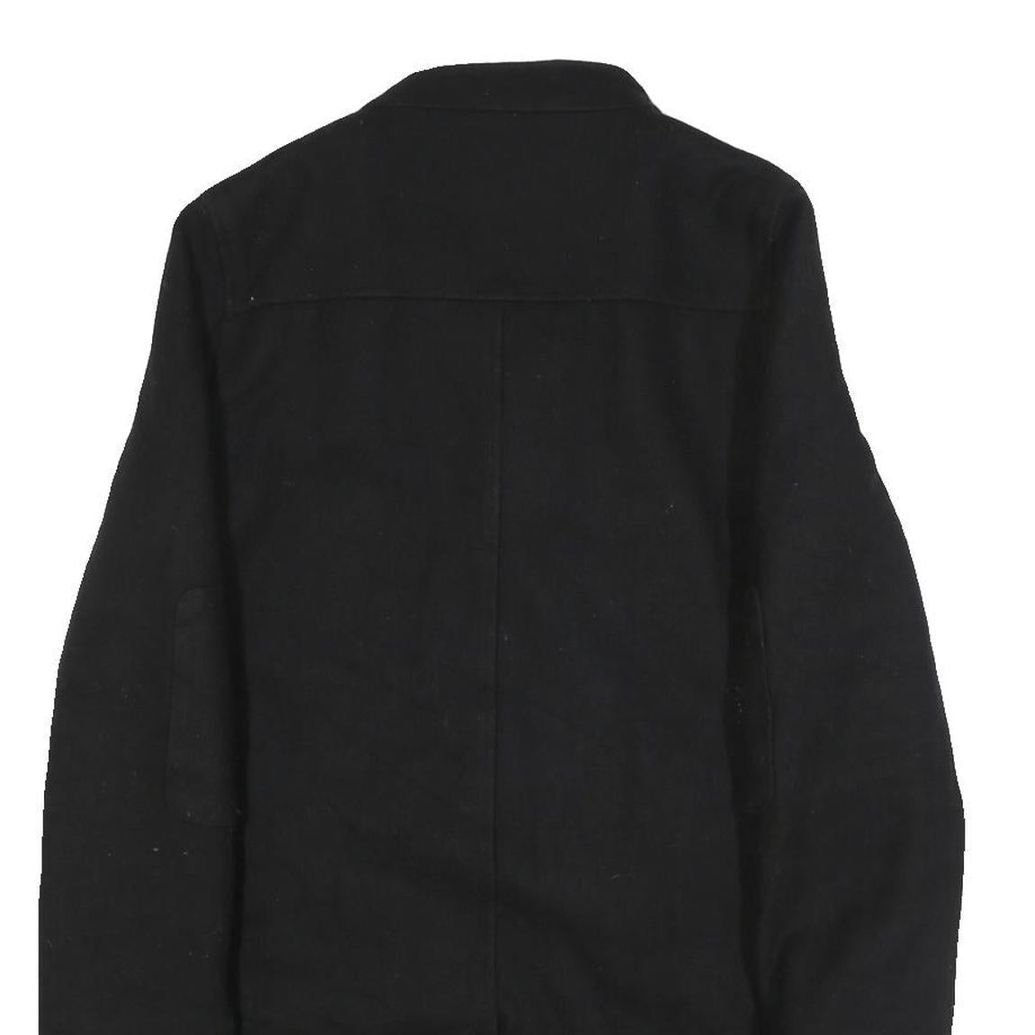 TOMMY HILFIGER Womens Black Wool Blend Jacket S Zip Classic Outerwear