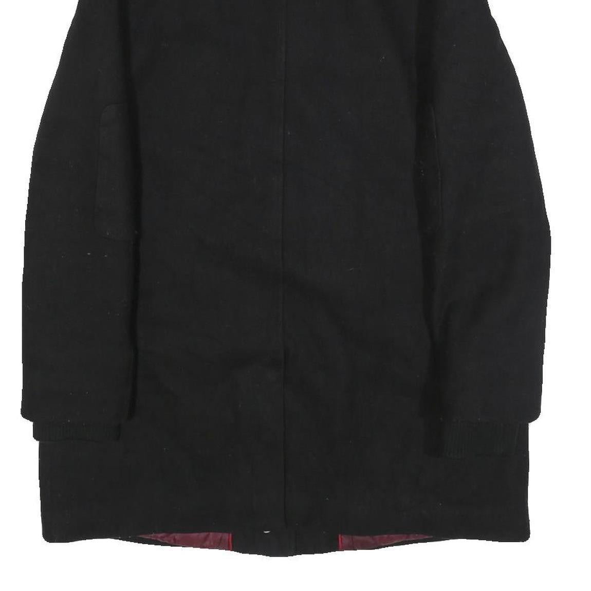 TOMMY HILFIGER Womens Black Wool Blend Jacket S Zip Classic Outerwear