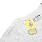 CARHARTT Mens Grey Workwear Logo Pocket T-Shirt L Short Sleeve Crew Neck Cotton