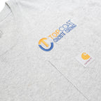 CARHARTT Mens Grey Workwear Logo Pocket T-Shirt L Short Sleeve Crew Neck Cotton