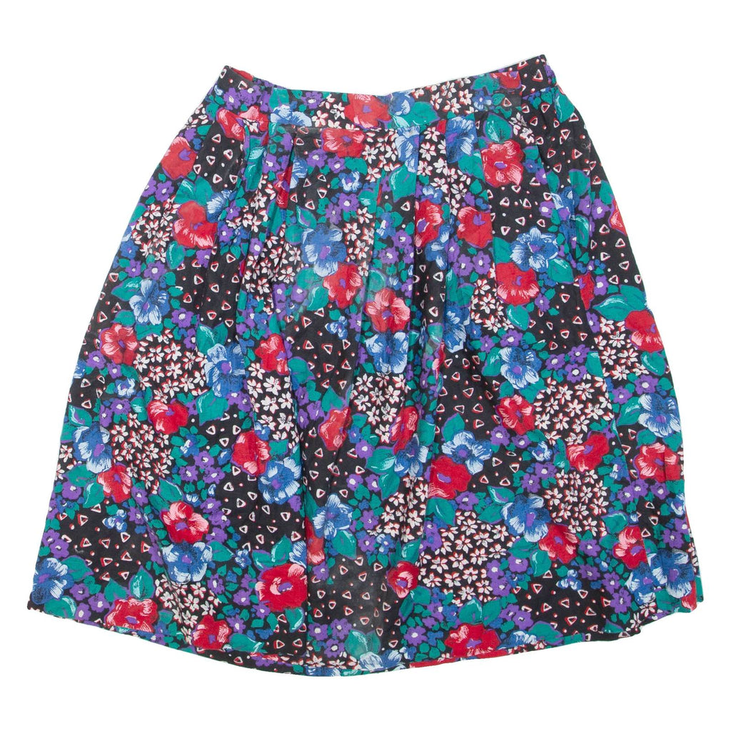 Womens Skater Skirt Blue Short Floral L