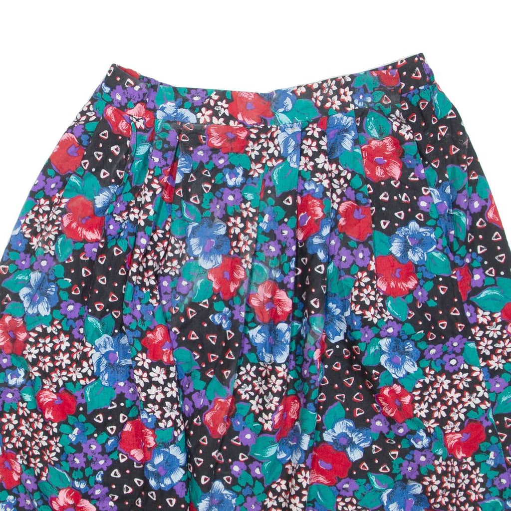 Womens Skater Skirt Blue Short Floral L