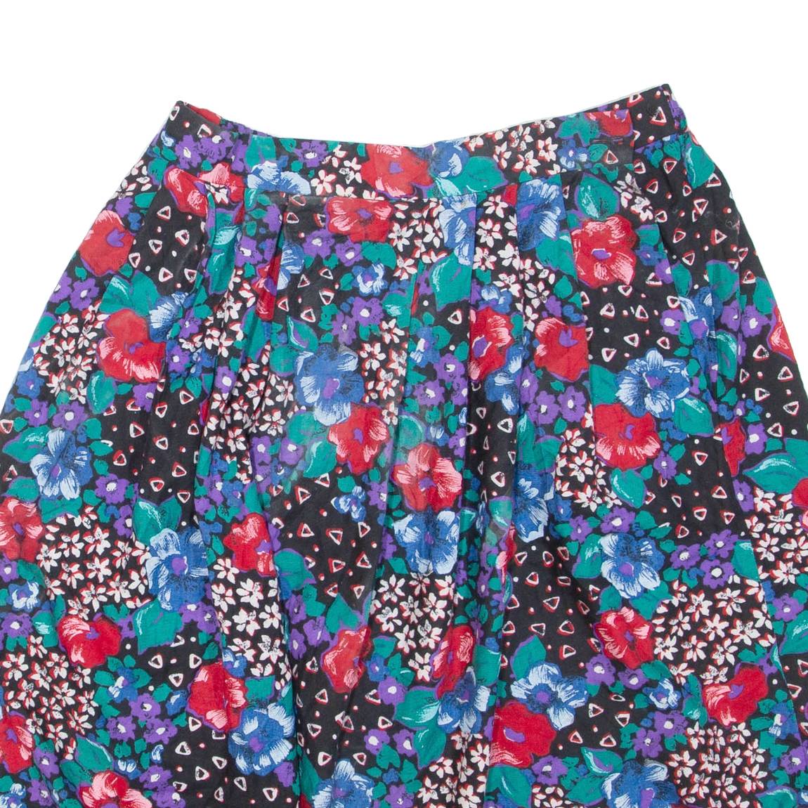 Womens Skater Skirt Blue Short Floral L