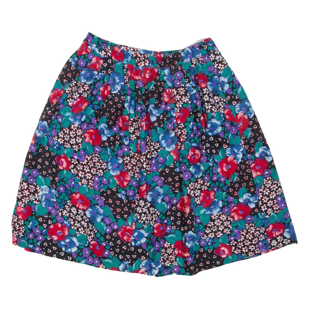 Womens Skater Skirt Blue Short Floral L
