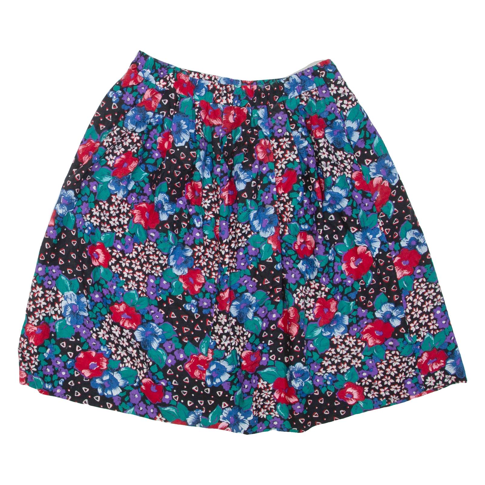 Womens Skater Skirt Blue Short Floral L