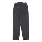 BULL DOZEN Womens Jeans Black Relaxed Straight Denim W24 L29 Elastic Waistband