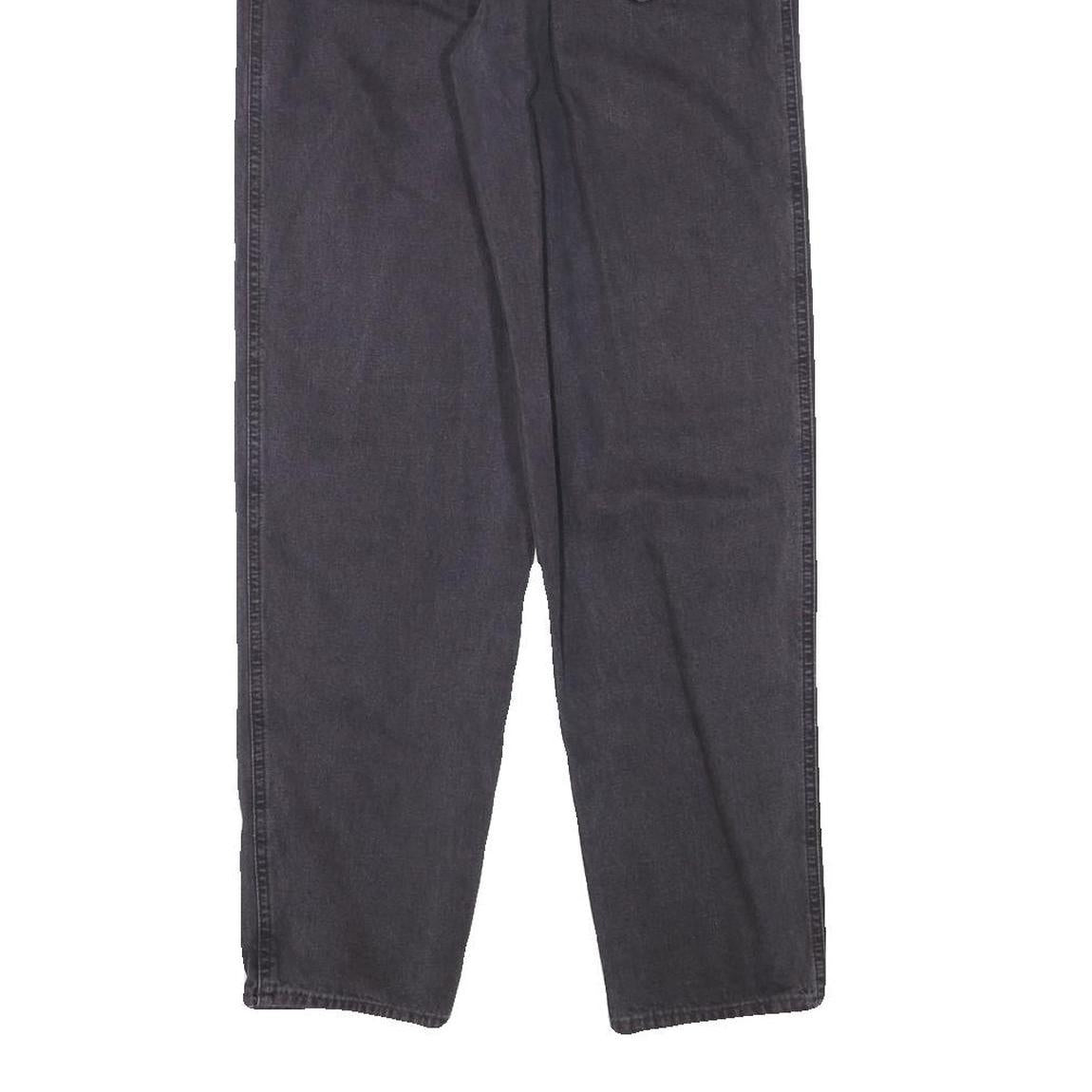 BULL DOZEN Womens Jeans Black Relaxed Straight Denim W24 L29 Elastic Waistband