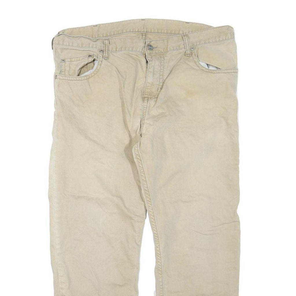 CARHARTT Mens Regular Fit Beige Cotton Blend Trousers W40 L28 Durable Workwear