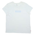 LEVI'S Womens White T-Shirt XL Short Sleeve Round Neck Logo Print Cotton Blend