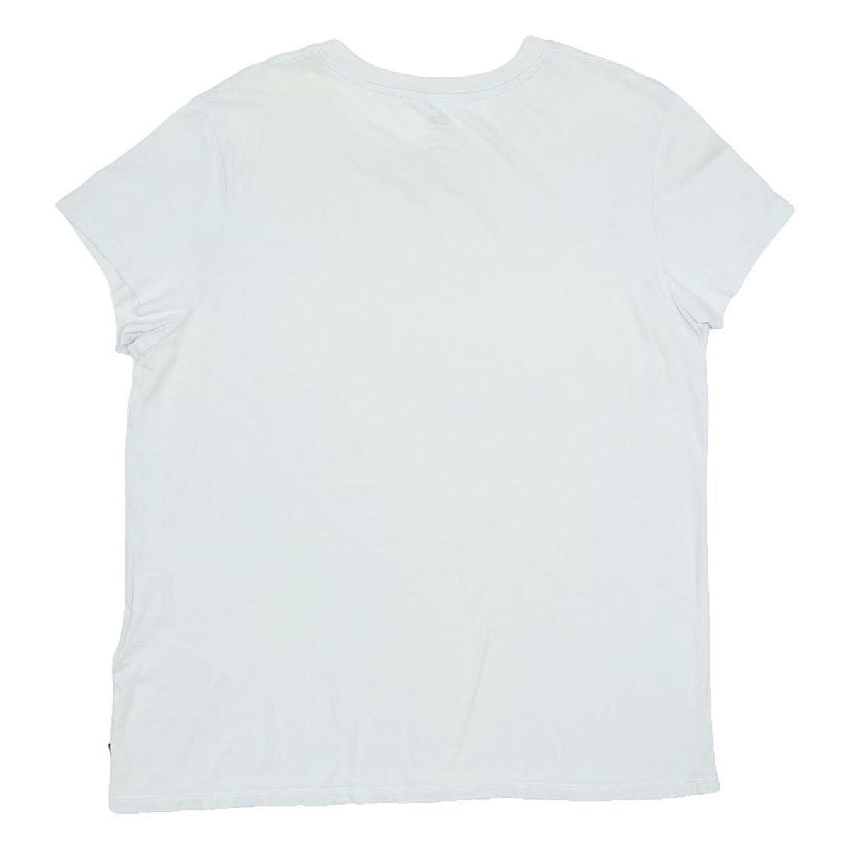 LEVI'S Womens White T-Shirt XL Short Sleeve Round Neck Logo Print Cotton Blend