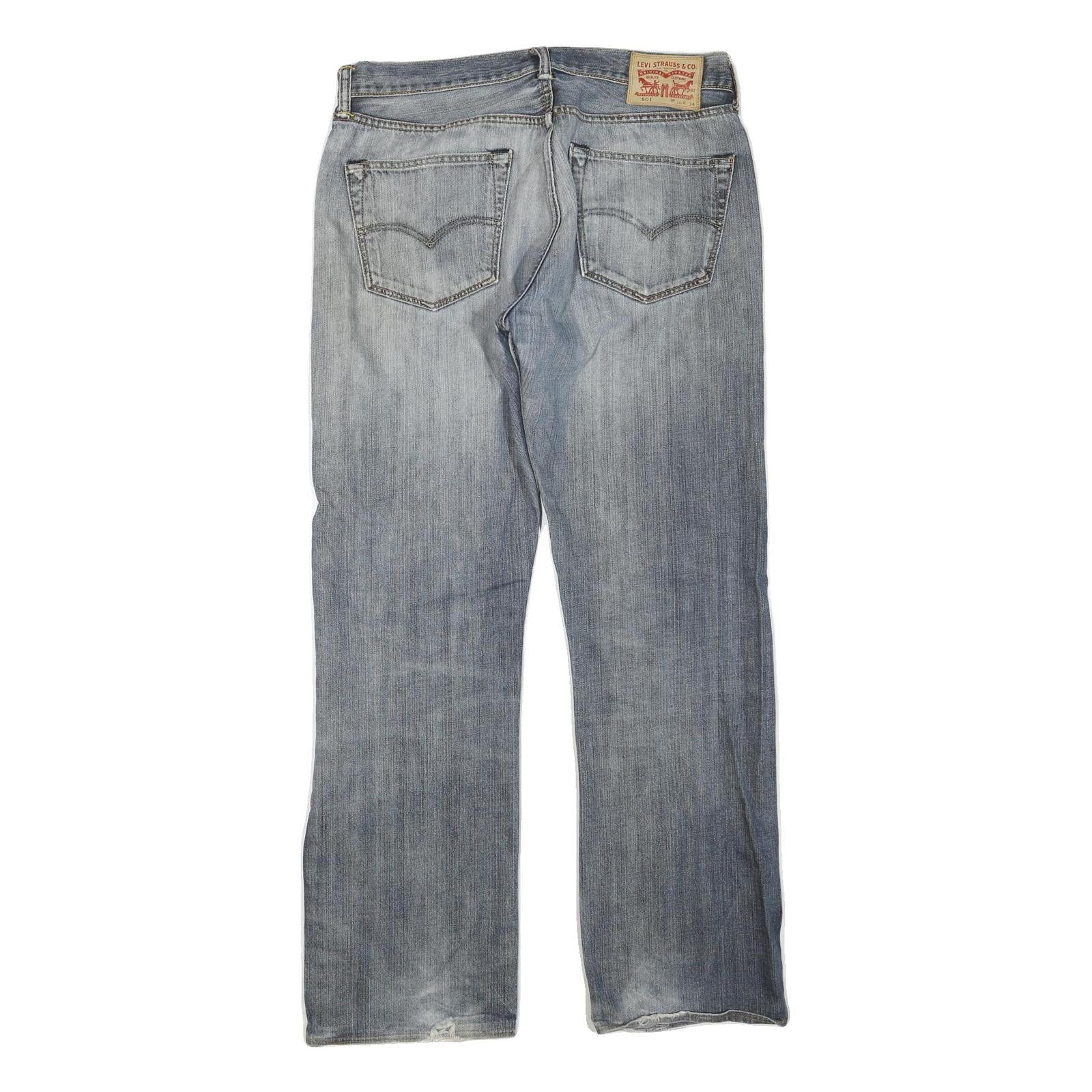 LEVI'S 501 Mens Jeans Blue Regular Straight Denim Medium W36 L31 Classic Fit