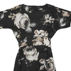 PHASE EIGHT Womens Black Floral Day Viscose Shift Short Sleeve UK 10 Dress