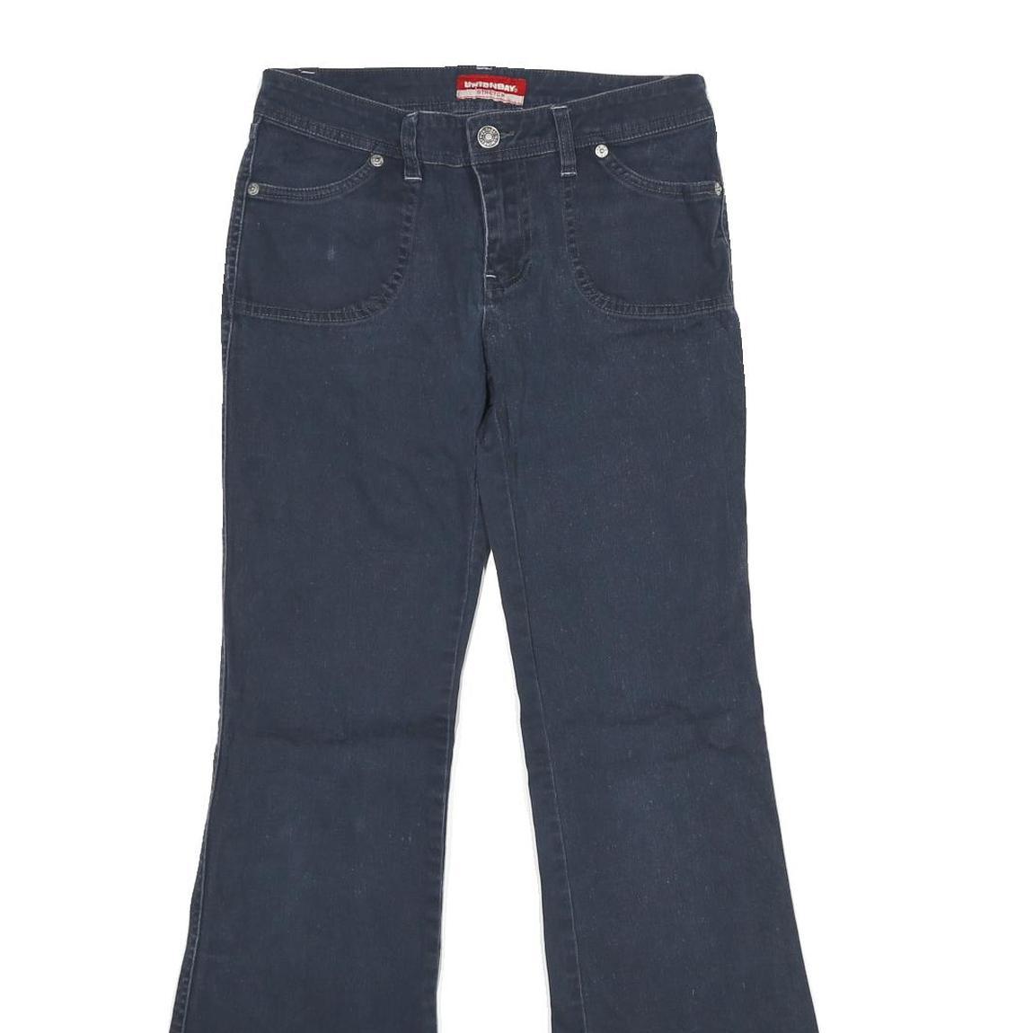 UNION BAY Womens Dark Blue Relaxed Flared Denim Jeans W26 L32 Classic Comfort