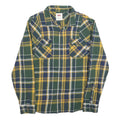 LEVI'S Mens Green & Yellow Check Cotton Blend Shirt L Classic Casual Button-Up